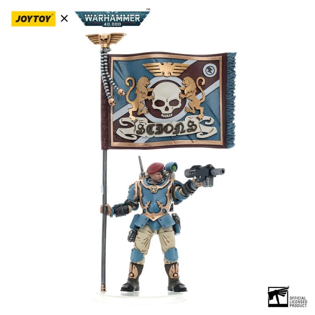 JOYTOY Warhammer Astra Militarum Tempestus Scions Command Squad 55th Kappic Eagles Banner Bearer
