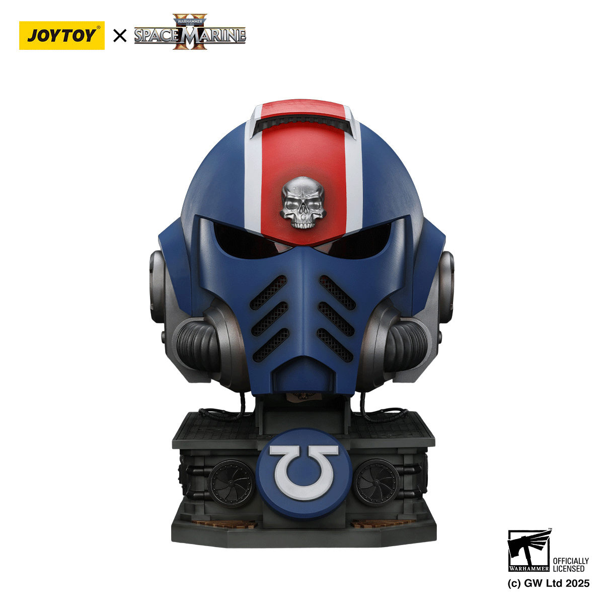 Ultramarines Lieutenant Titus' MkX Helmet & Display Stand