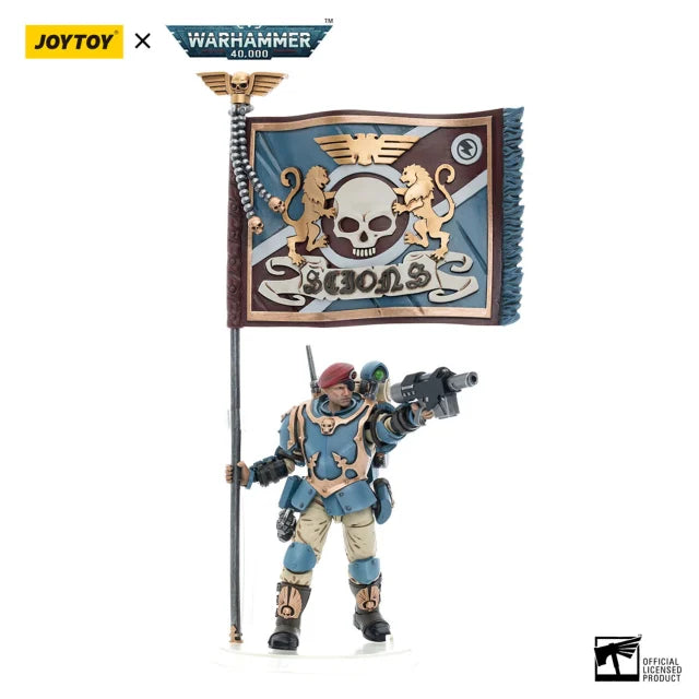 JOYTOY Warhammer Astra Militarum Tempestus Scions Command Squad 55th Kappic Eagles Banner Bearer