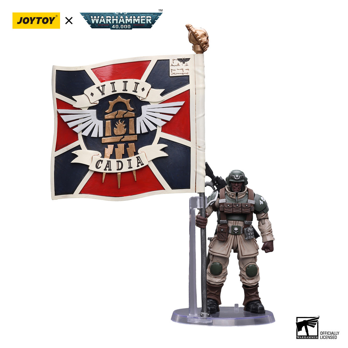 Astra Militarum Cadian Command Squad Veteran with Regimental Standard