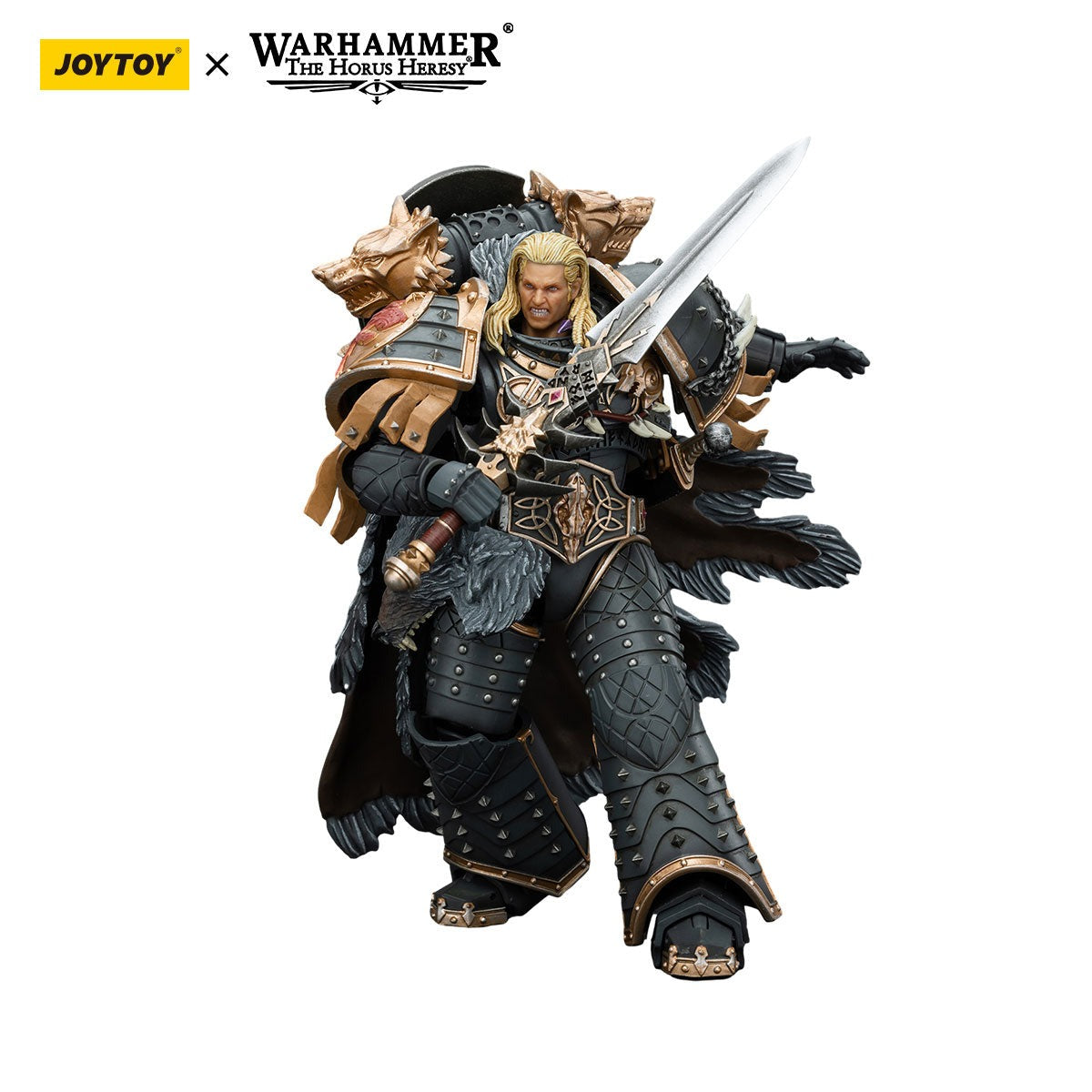 JOYTOY 1:18 Grey Wolf Primarch Commander - Officially Licensed Sci-Fi Military Action Figure