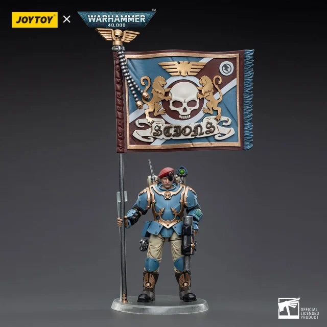JOYTOY Warhammer Astra Militarum Tempestus Scions Command Squad 55th Kappic Eagles Banner Bearer