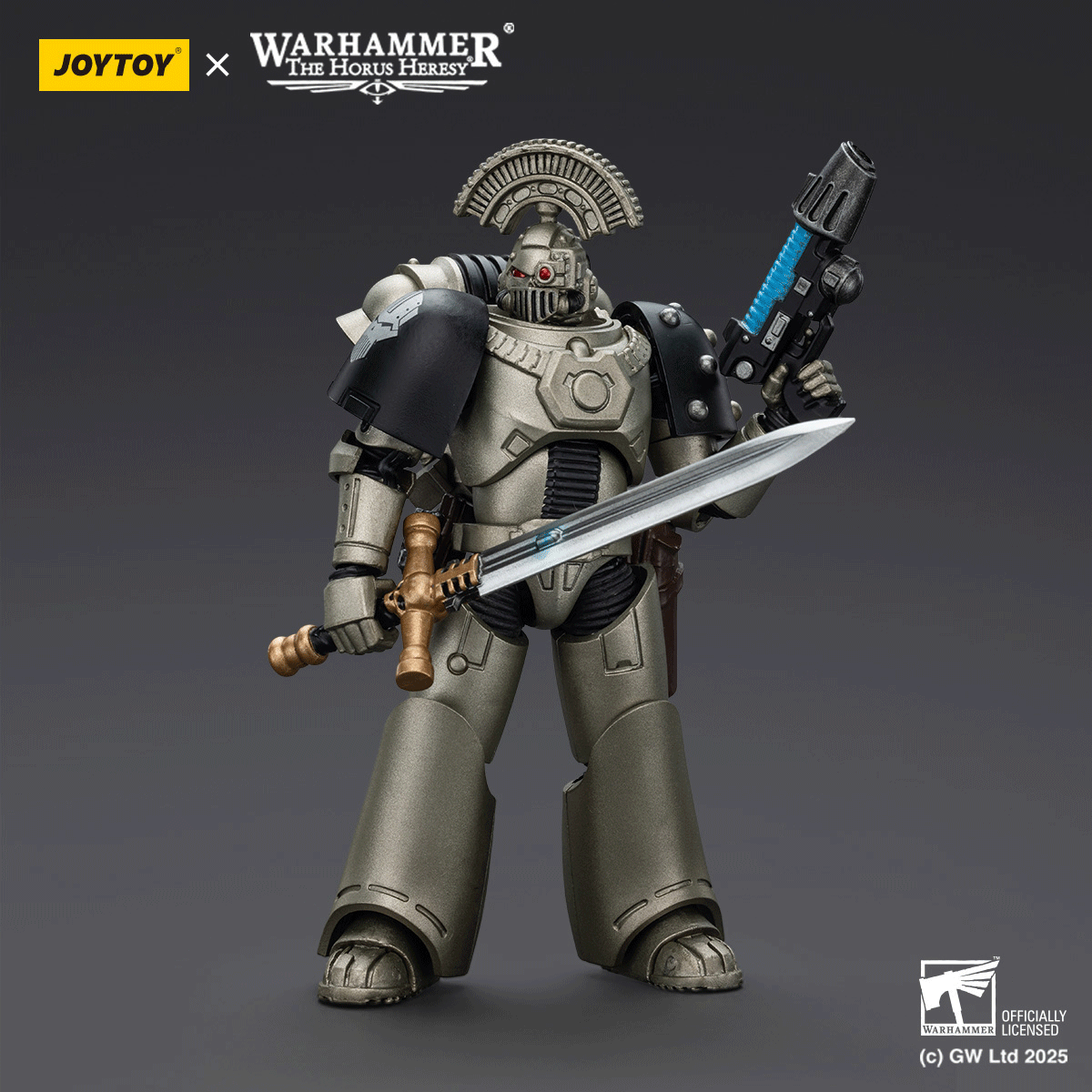 JOYTOY Warhammer The Horus Heresy Iron Warriors MKVI Tactical Sergeant with Power Sword and Plasma Pistol