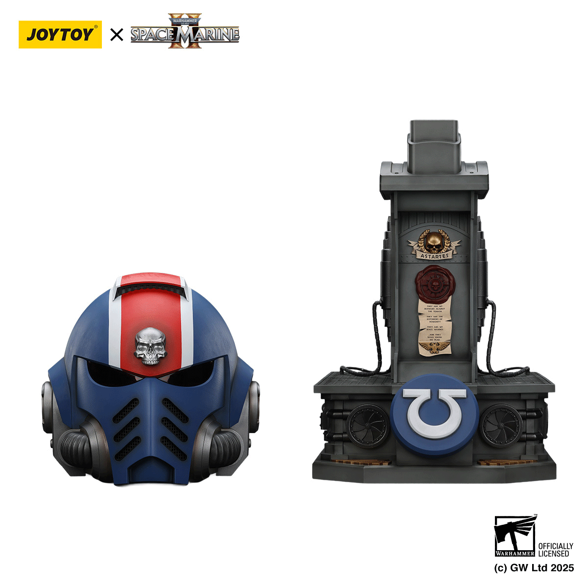Ultramarines Lieutenant Titus' MkX Helmet & Display Stand