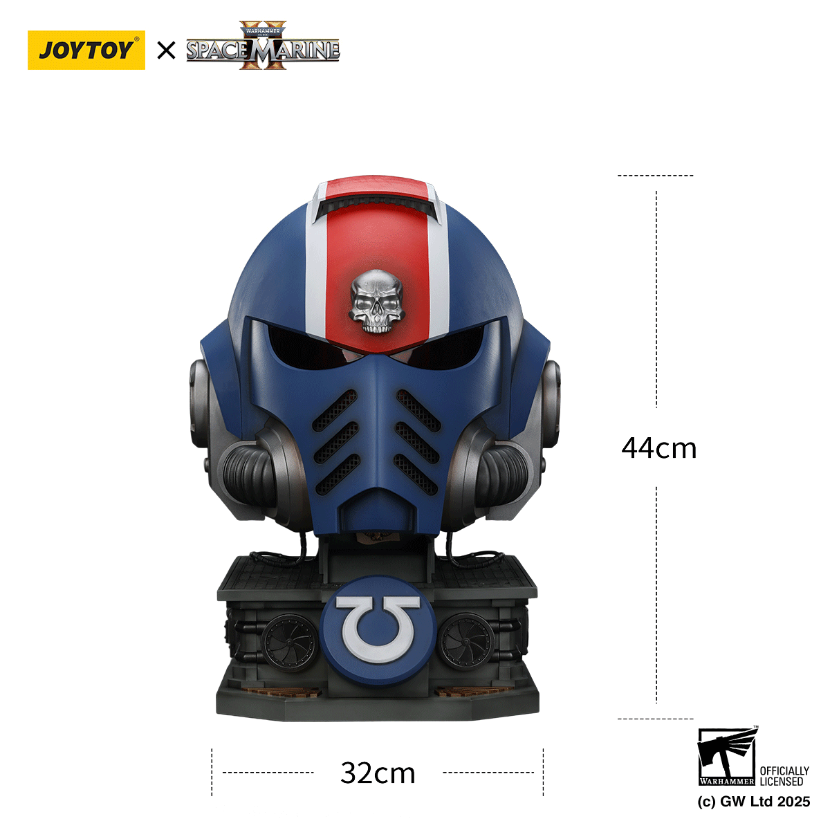 Ultramarines Lieutenant Titus' MkX Helmet & Display Stand